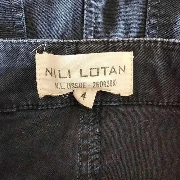 Nili Lotan Lace-Up Fly Ankle Zip Jogger Pants Navy Blue Size 4 - Picture 4 of 6